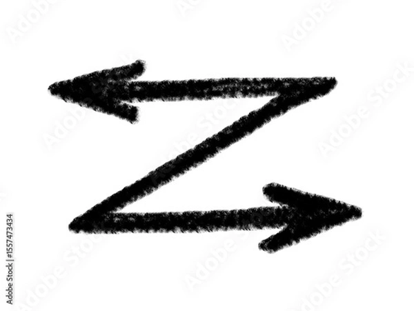 Fototapeta Arrow grunge vector icon. Doodle arrow grunge vector. Arrow hand drawn chalk vector.