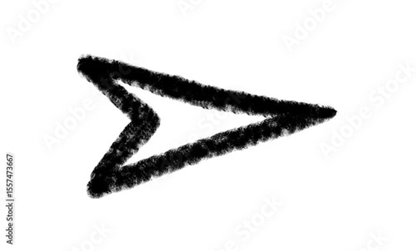 Fototapeta Arrow grunge vector icon. Doodle arrow grunge vector. Arrow hand drawn chalk vector.