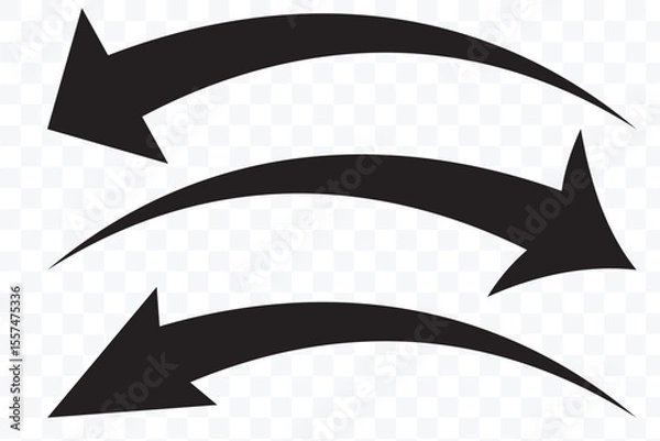 Obraz Long curve arrow icon vector . set of Black long curve arrow for app and ui design. long arrow icon vector. curve arrow icon vector .