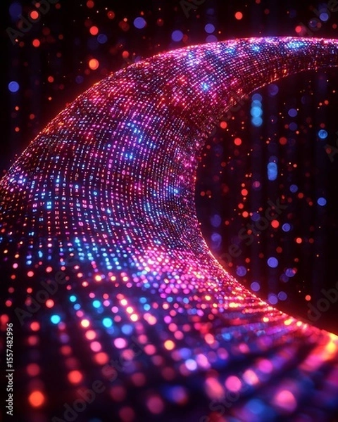 Fototapeta Animated variable value flowing into container Assignment Statements digital interface visualization animated effect style digital art