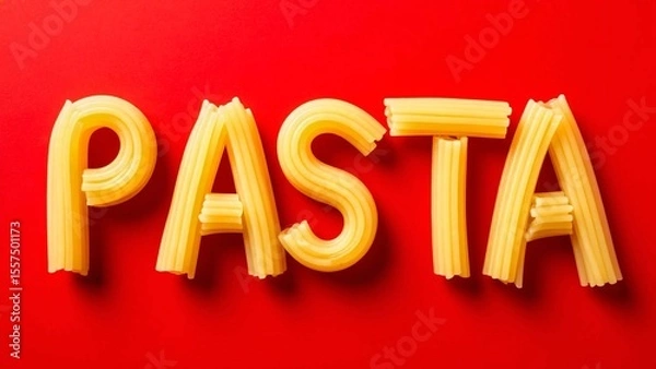 Obraz word pasta on red background 