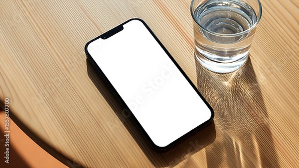 Fototapeta blank screen mock up phone on transparent background PNG