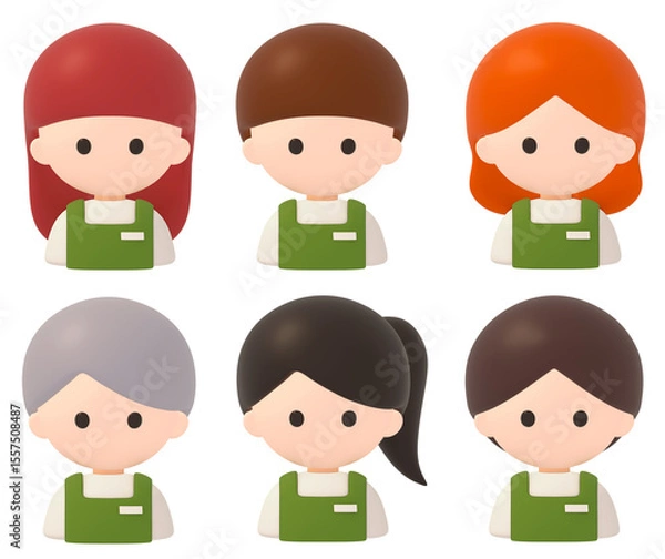 Obraz シンプル　男女　店員　アイコン