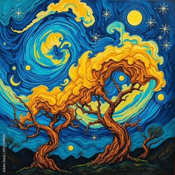 Obraz abstract background with a dragon