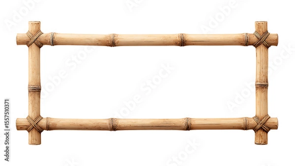 Fototapeta a bamboo frame on transparent background PNG