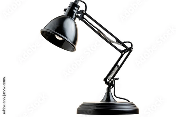 Fototapeta A sleek black architect lamp perched ready casting a pool of light the perfect companion for on transparent background