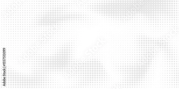Obraz Set of halftone dots gradient pattern texture isolated on white background. Straight dotted spots using halftone circle dot raster texture. Vector blot half tone collection.