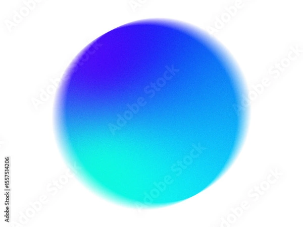 Obraz Abstract blurred blue gradient circle shape noise texture design element