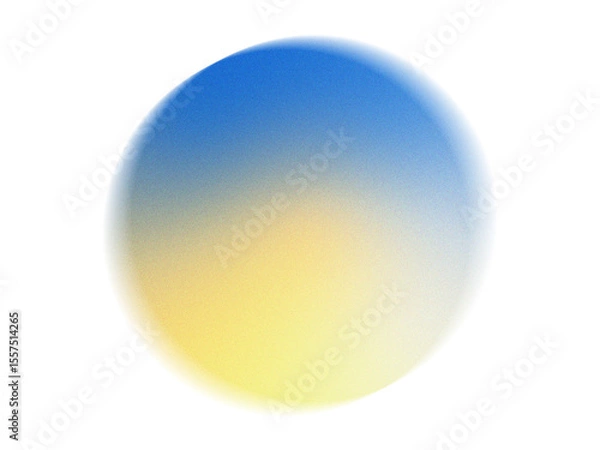 Obraz Abstract blurred blue yellow gradient circle shape noise texture design element