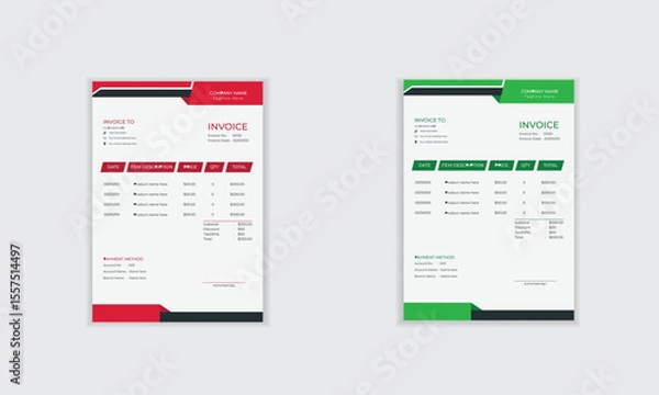 Obraz Modern professional minimal invoice template layout design for print