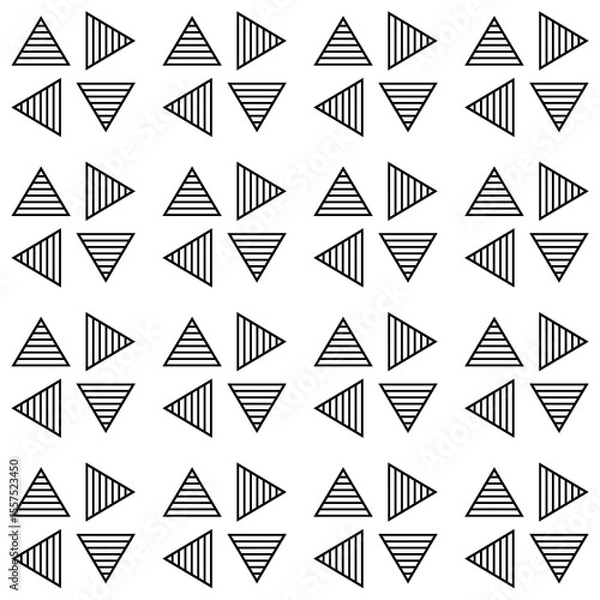 Fototapeta Modern and minimalist seamless pattern of black striped triangles. Ideal for backgrounds, textiles, packaging, web and various graphic design projects.