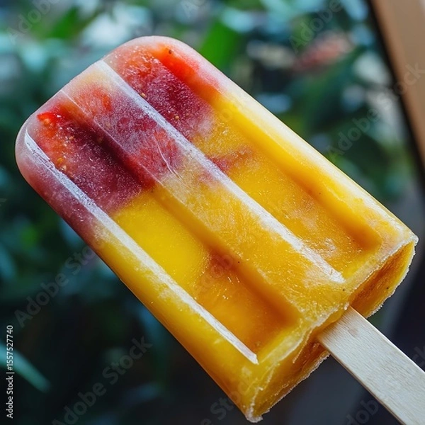 Fototapeta A brightly colored fruit popsicle