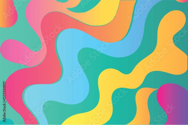 Obraz Swirling Symphony A Vibrant Abstract Expression of Color and Form Evoking Fluidity and Joyful Movement in Design