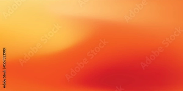 Fototapeta Warm orange yellow red gradient background. Autumn colored blurred wallpaper. Fall smooth gradation backdrop for banner, poster, leaflet, brochure, booklet. Vector abstract fiery template overlay