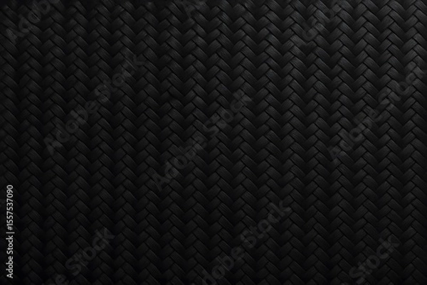 Fototapeta Dark Carbon Fiber Weave Texture, Seamless Black Braided Pattern, Modern Abstract Background Design