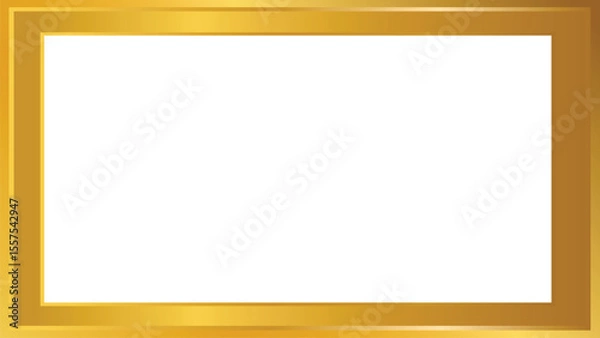 Obraz Metallic gold frame border vector with gradient on transparent background