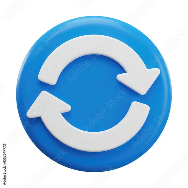 Obraz Web Reload Button and Data Sync Icon. Cut Out, Clipping Path Isolated on Transparent Background.