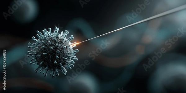 Fototapeta Innovative mrna vaccine development against viruses laboratory setting scientific visualization macro view biotechnology