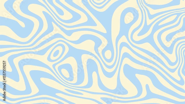 Fototapeta Abstract background pattern with pastel blue waves on light cream background. Vector design