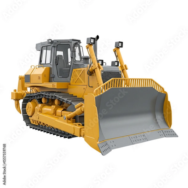 Obraz yellow bulldozer isolated on white