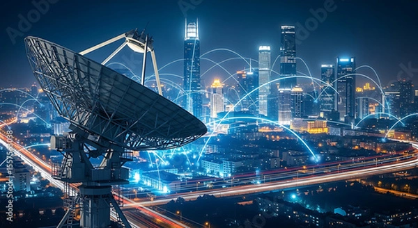 Fototapeta Global Communication and Network Technology