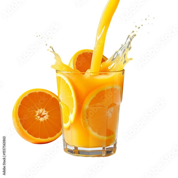 Obraz orange juice splash isolated on white