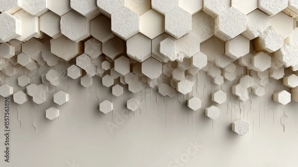 Fototapeta Abstract Beige Hexagonal Pattern Background