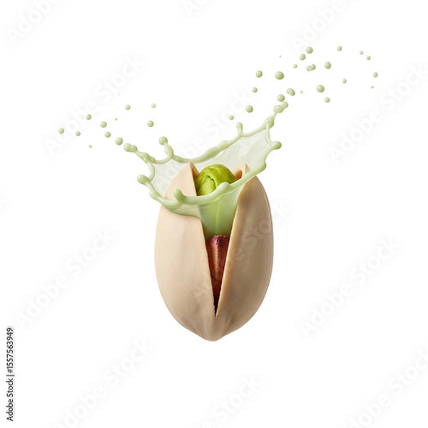 Obraz Chestnuts and splashed juice isolated on transparent background