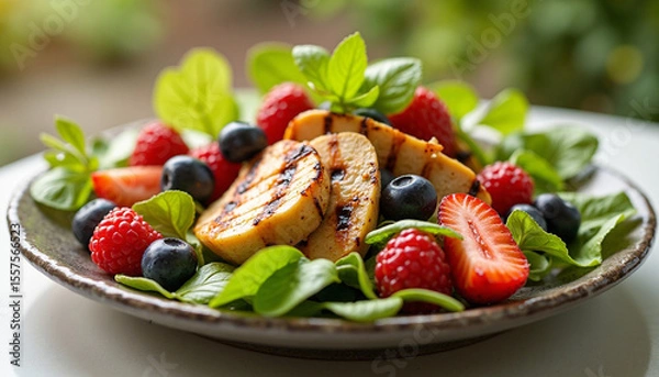 Obraz salad with feta cheese and olives