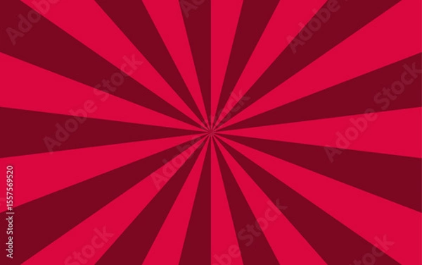 Fototapeta Abstract bold optical illusion background with swirling red and white wavy stripes radiating from the center and hypnotic spiral. Dynamic movement and symmetry, evoking a retro, energetic