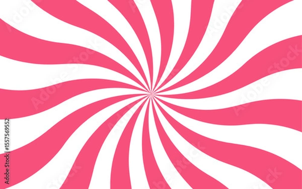 Fototapeta Abstract bold optical illusion background with swirling red and white wavy stripes radiating from the center and hypnotic spiral. Dynamic movement and symmetry, evoking a retro, energetic
