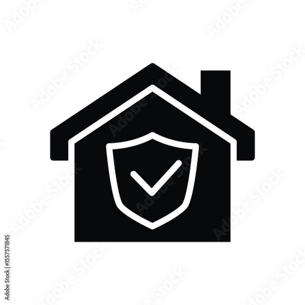 Obraz home insurance solid icon symbol vector design good for web or mobile app