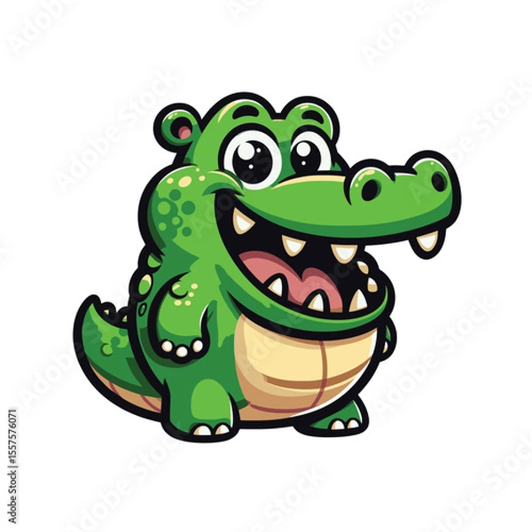 Fototapeta Funny Crocodile Exploring Drawing