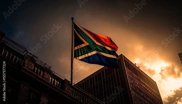 Fototapeta 南アフリカの国旗