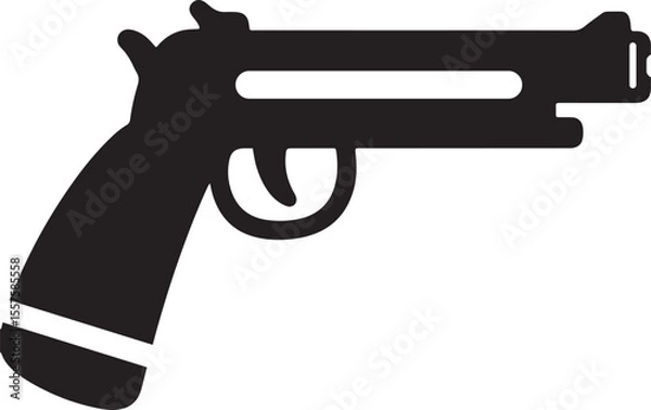 Fototapeta  Silhouette Gun Icon for Army and Law Enforcement Graphics Design.