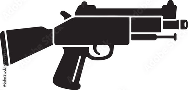 Fototapeta Military Gun Icon in Minimal  Art Vector design Style.