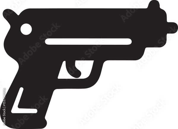 Fototapeta  Black and White Gun Icon in Clean flat Vector design format.