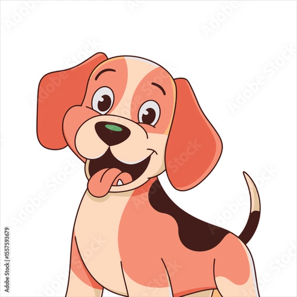Fototapeta Cheerful Puppy Character Art