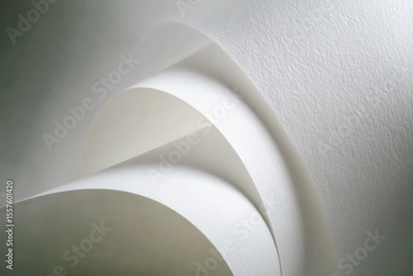 Obraz Folded white paper with soft curves and shadows
