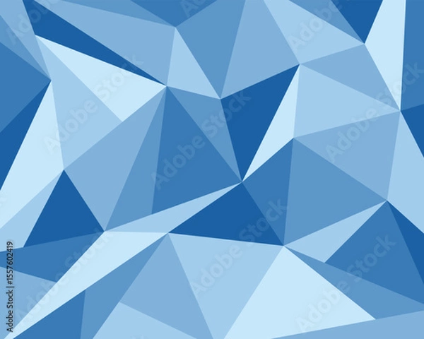 Fototapeta Abstract blue geometric triangle mosaic background