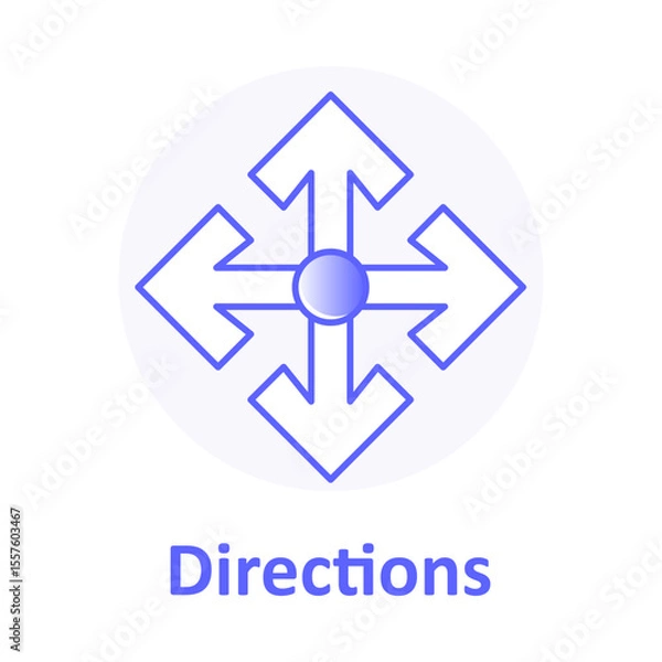 Fototapeta Directions, Arrow Sign, Road Navigation, GPS Path, Location Direction, Route Icon, Navigation Arrows, Travel Wayfinding, Map Tracker, Compass Arrow Vector