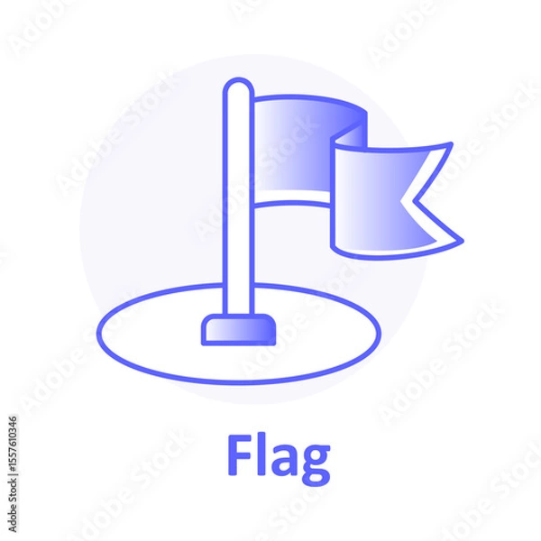 Fototapeta Flag, Location Marker, Travel Pin, Goal Icon, Destination Flag, Route Flag, Target Location, Travel Symbol, Navigation Flag, GPS Flag Vector