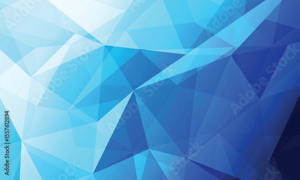 Fototapeta Abstract blue geometric pattern low poly background