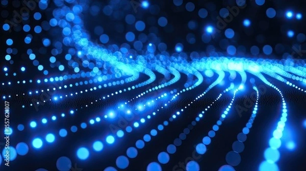 Fototapeta White Dot Gradient Pattern with glowing blue dots and smooth gradients creating a clean digital background for tech designs
