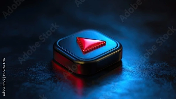Fototapeta 3D pause button icon with modern design, concept of digital media control, interface elements, and entertainment UI