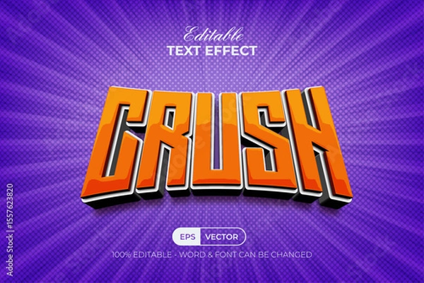 Fototapeta 3D Editable Text Effect Curved Style.