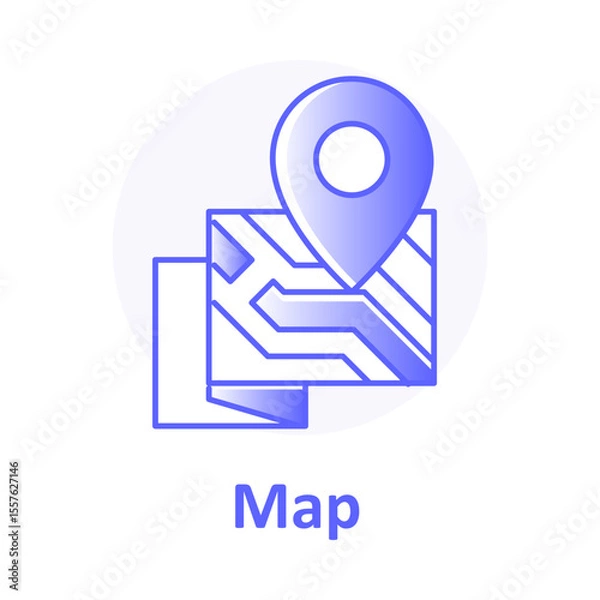 Fototapeta Map, GPS Location, Navigation Map, Map Pin, Road Guide, Digital Map, GPS Marker, Location Tracker, Wayfinding Symbol, Route Map Vector