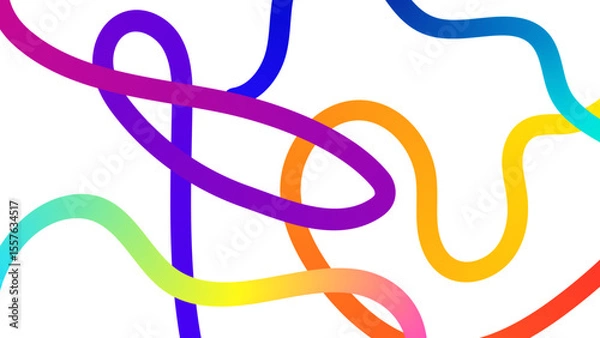 Fototapeta Set of vector graphic elements. Abstract shapes with smooth wavy lines, bright colors and gradient transitions.