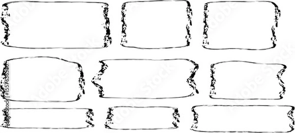 Fototapeta Liquid abstract speech bubbles. Hand drawn organic abstract frames. Empty text shapes.