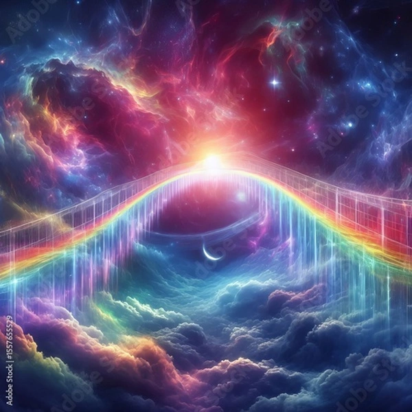 Obraz Bifrost A shimmering semi transparent bridge